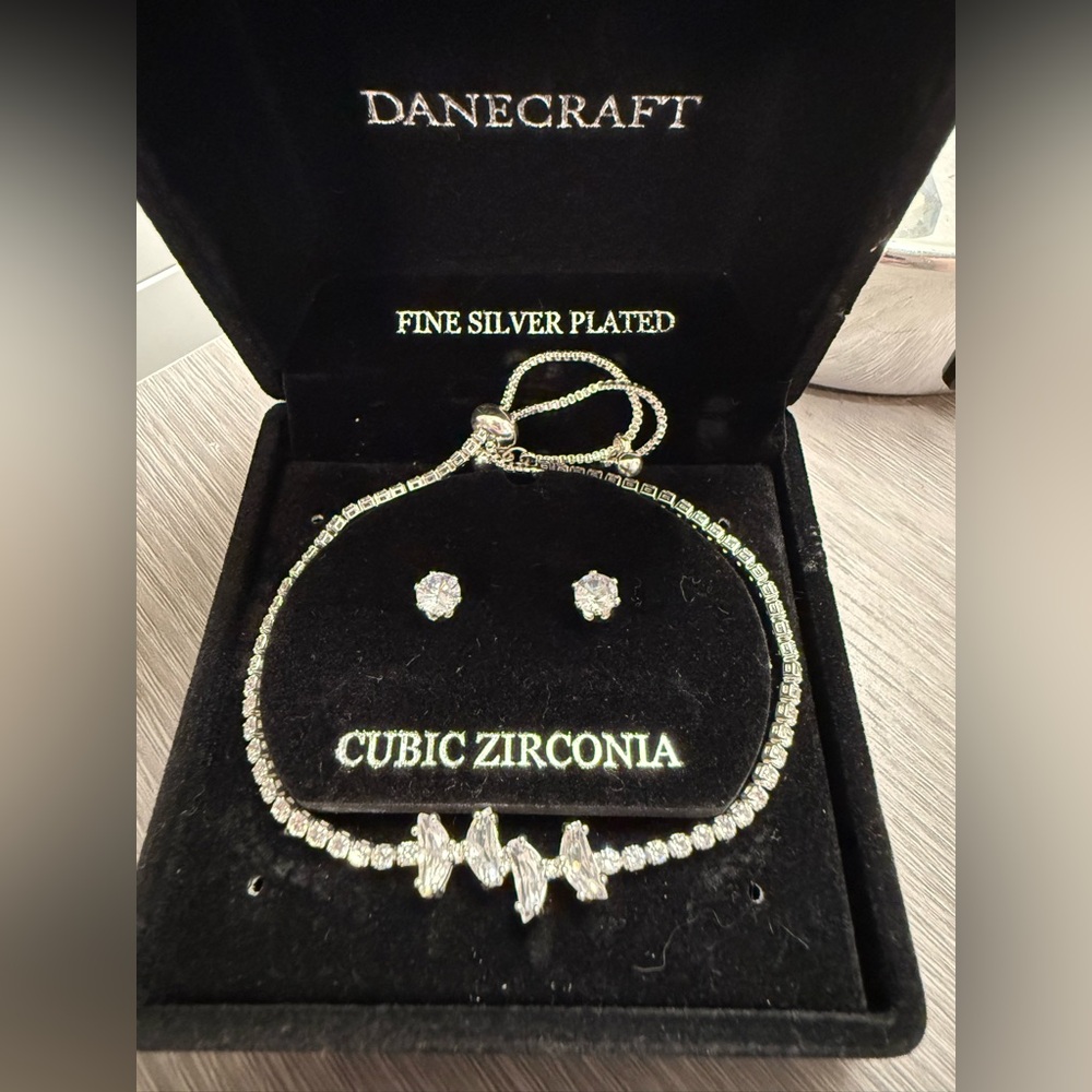 Danecraft Silver Plated Cubic Zirconia Earrings